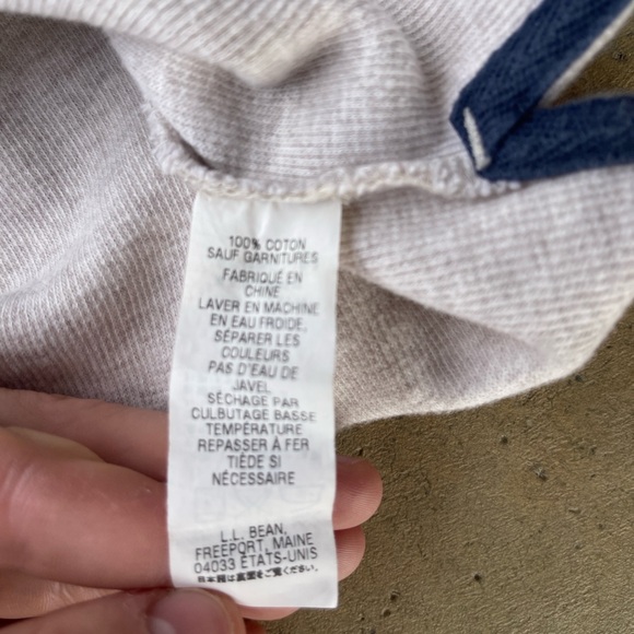 LL Bean Sweater Men's XXLarge white Long Sleeve Crew Neck 100% Cotton - Picture 4 of 4